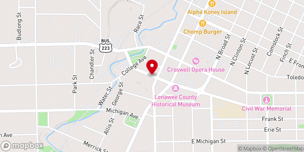 Map showing location of The Salvation Army Adrian Corps Community Center