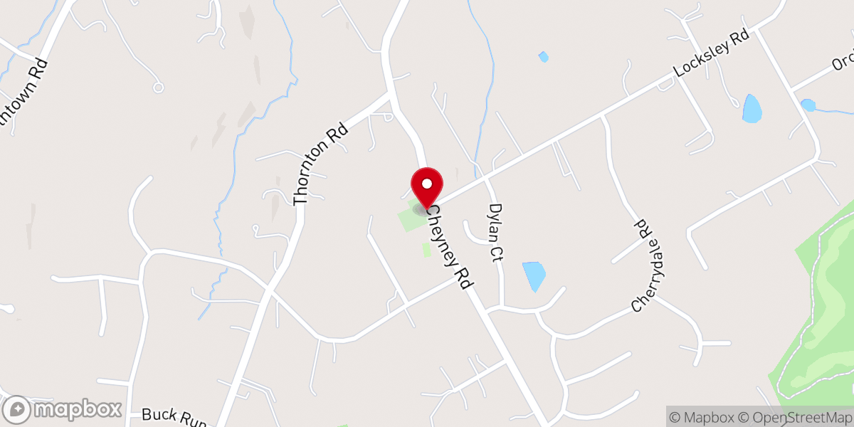 Map showing location of Thornbury AME Church