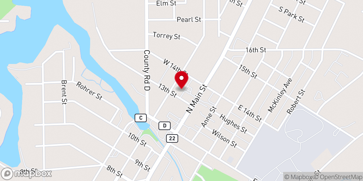 Map showing location of Clintonville United Methodist Church
