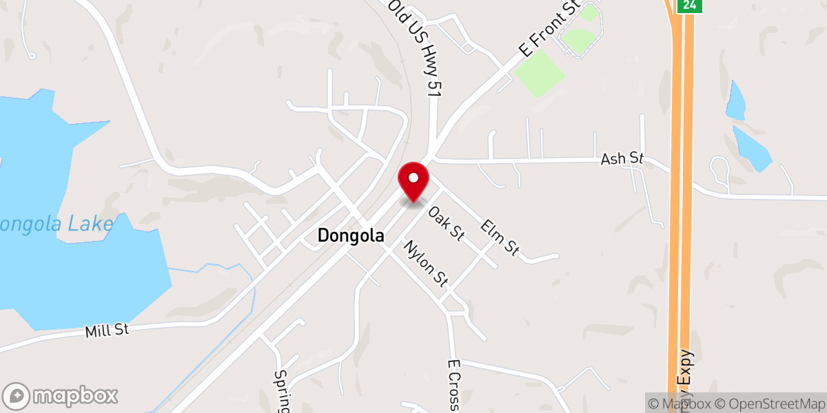 Map showing location of Dongola Community Center