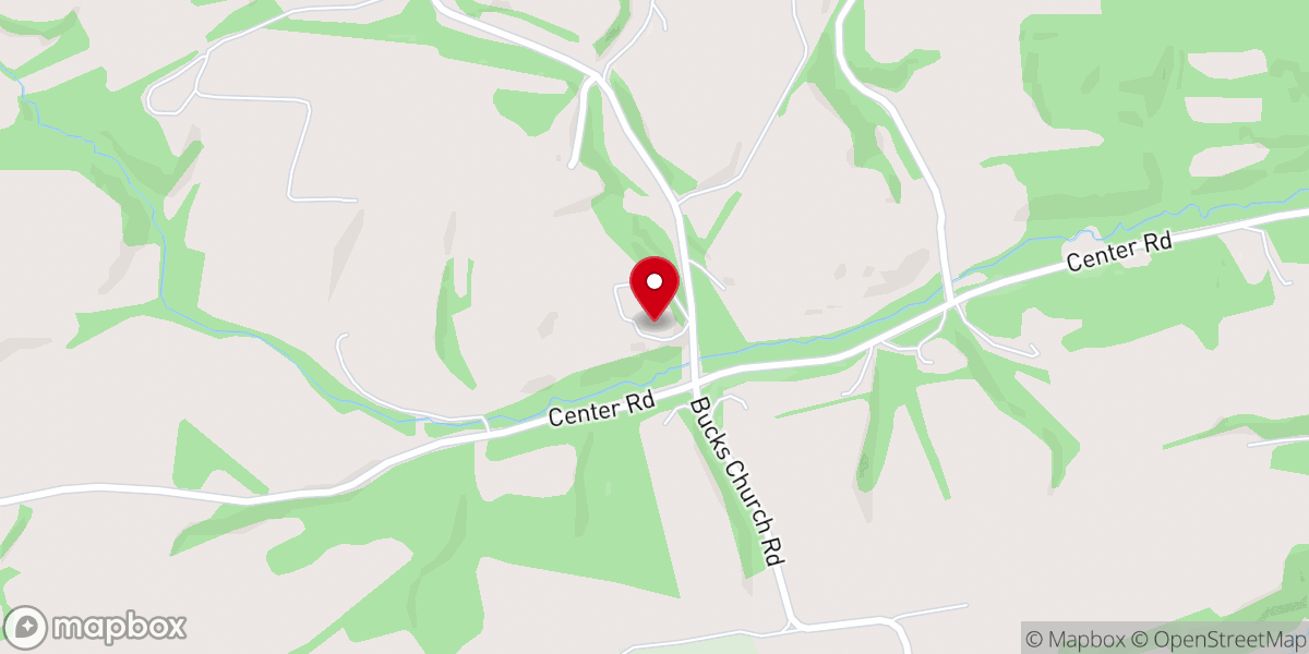 Map showing location of Bucks Church