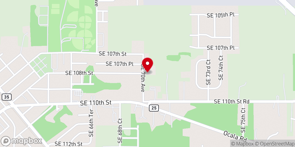 Map showing location of Grace Baptist Church of Belleview