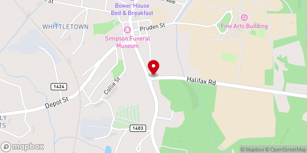 Map showing location of Corinth Christian Church