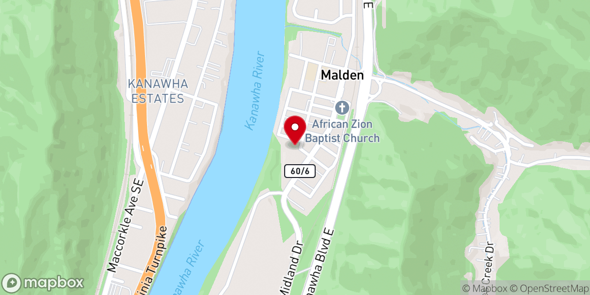 Map showing location of Kanawha Salines Presbyterian