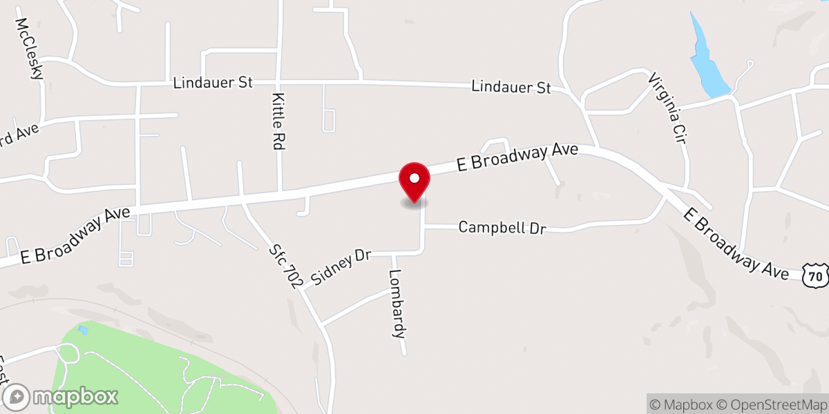 Map showing location of First Church of the Nazarene