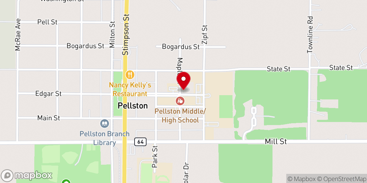 Map showing location of Saint Clement Catholic Church, Pellston