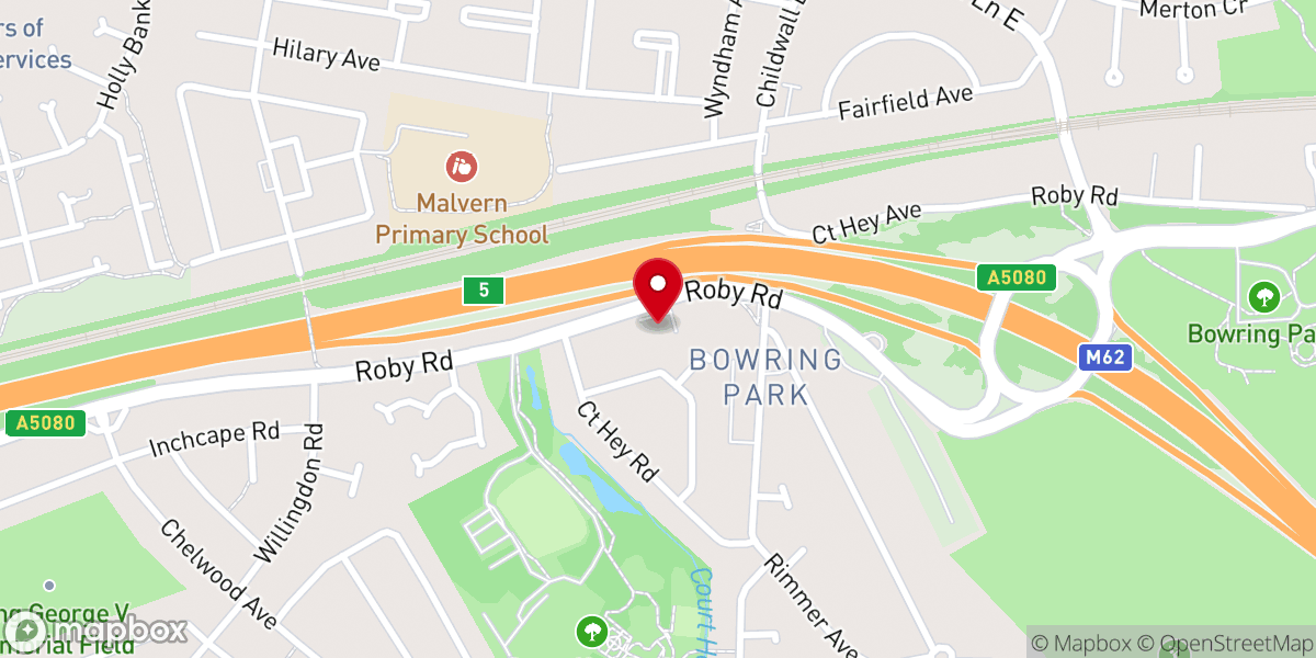Map showing location of Court Hey Methodist Church