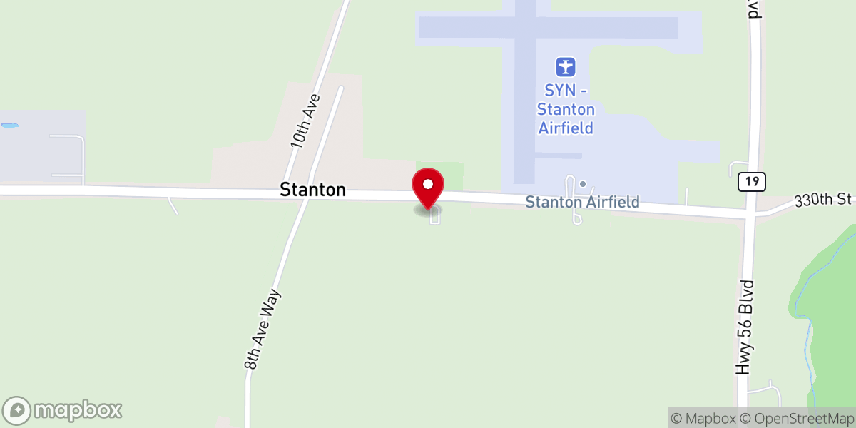 Map showing location of Stanton United Methodist Church