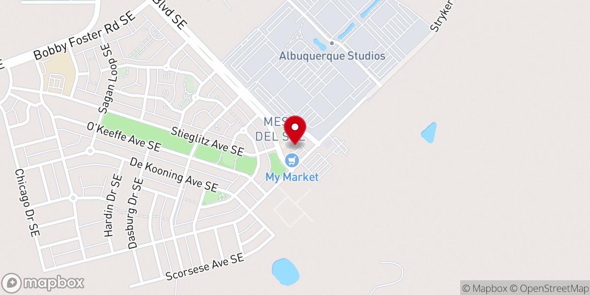 Map showing location of Del Sol Church