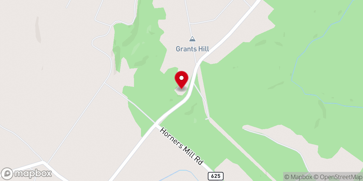 Map showing location of Grants Hill Baptist Church