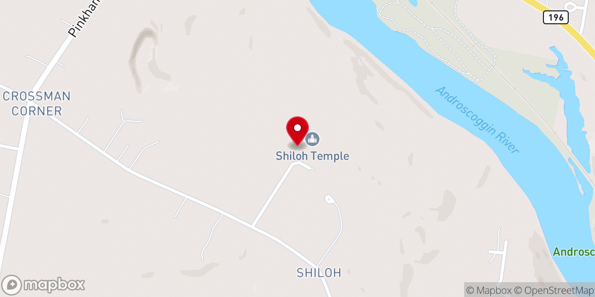 Map showing location of Shiloh Chapel