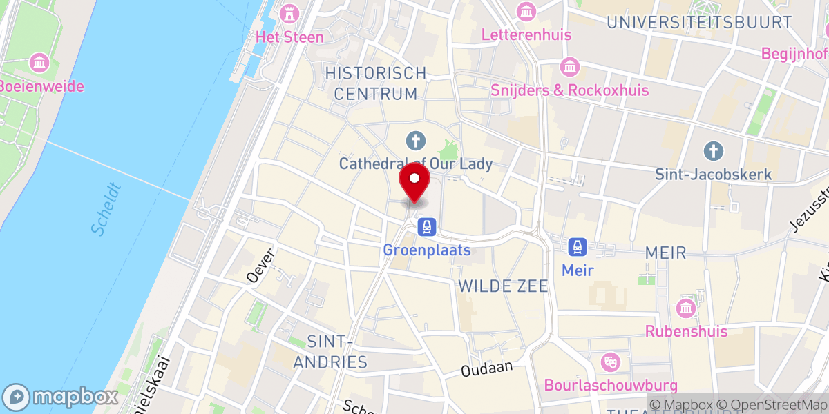 Map showing location of Groenplaats