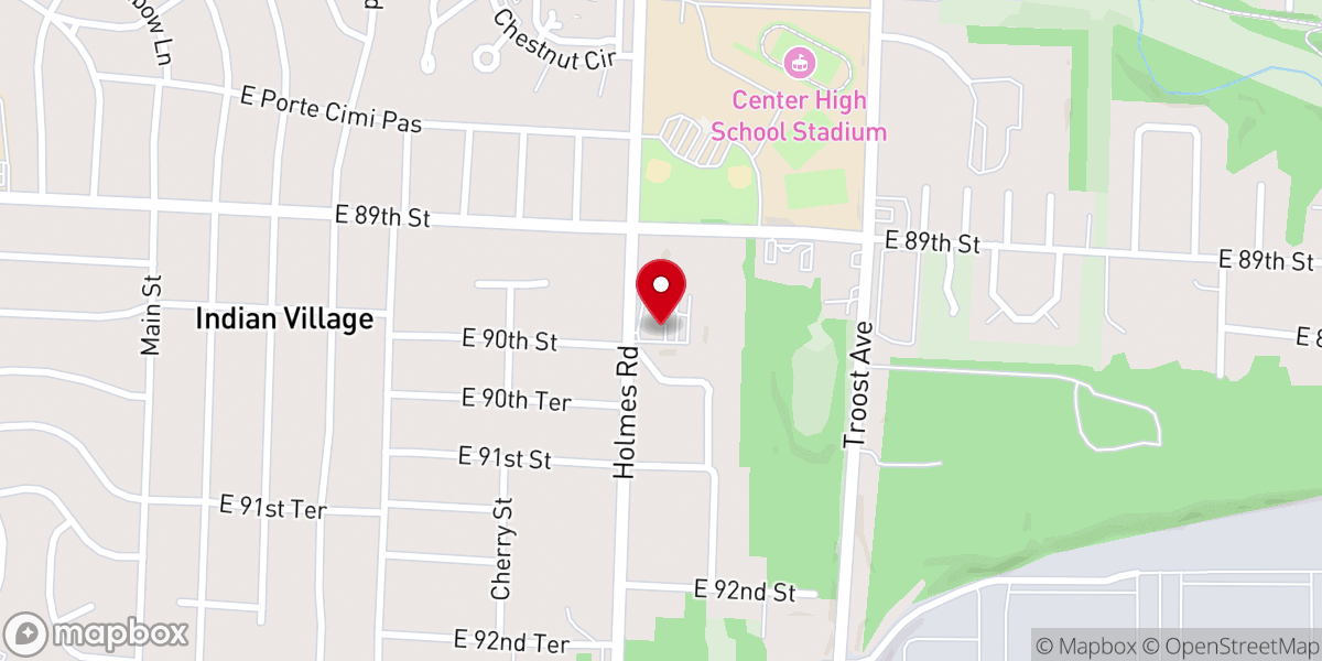 Map showing location of Victory Baptist Church
