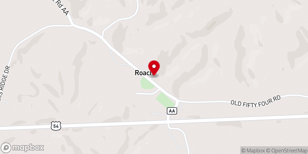 Map showing location of Big Niangua Church
