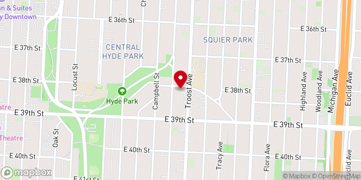 Map showing location of Saint Mark's Lutheran Church