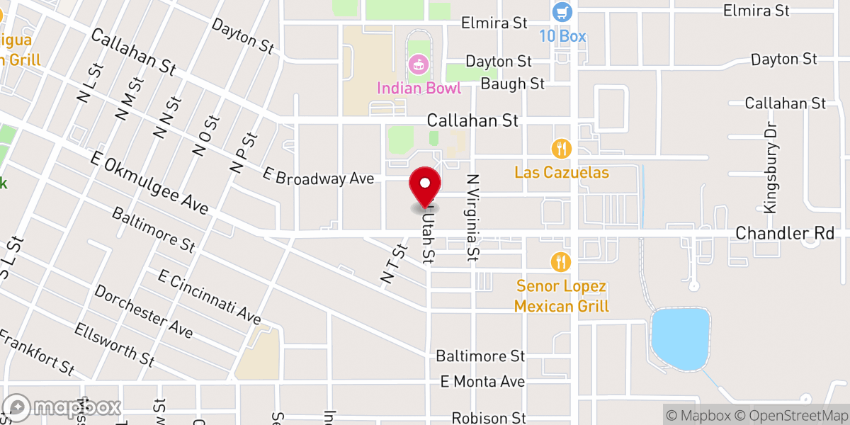 Map showing location of Lifechurch Muskogee Inc