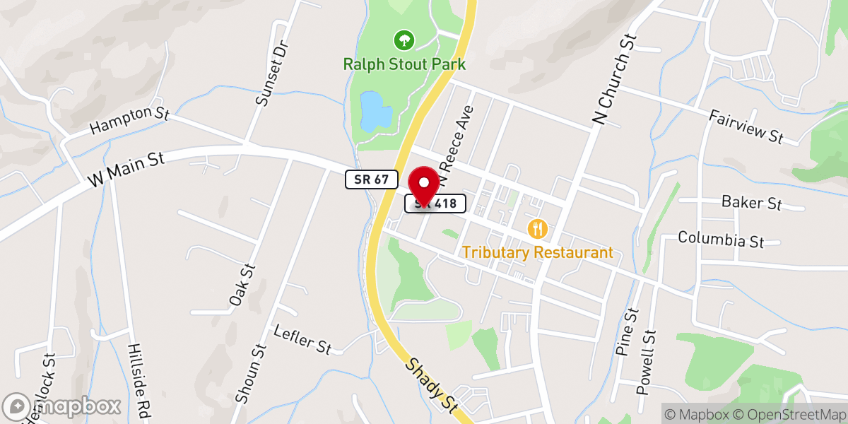 Map showing location of First Christian Church