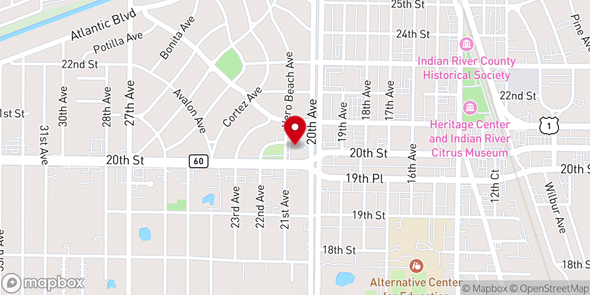Map showing location of Parish Center