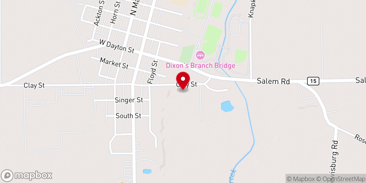 Map showing location of Lewisburg Community Center