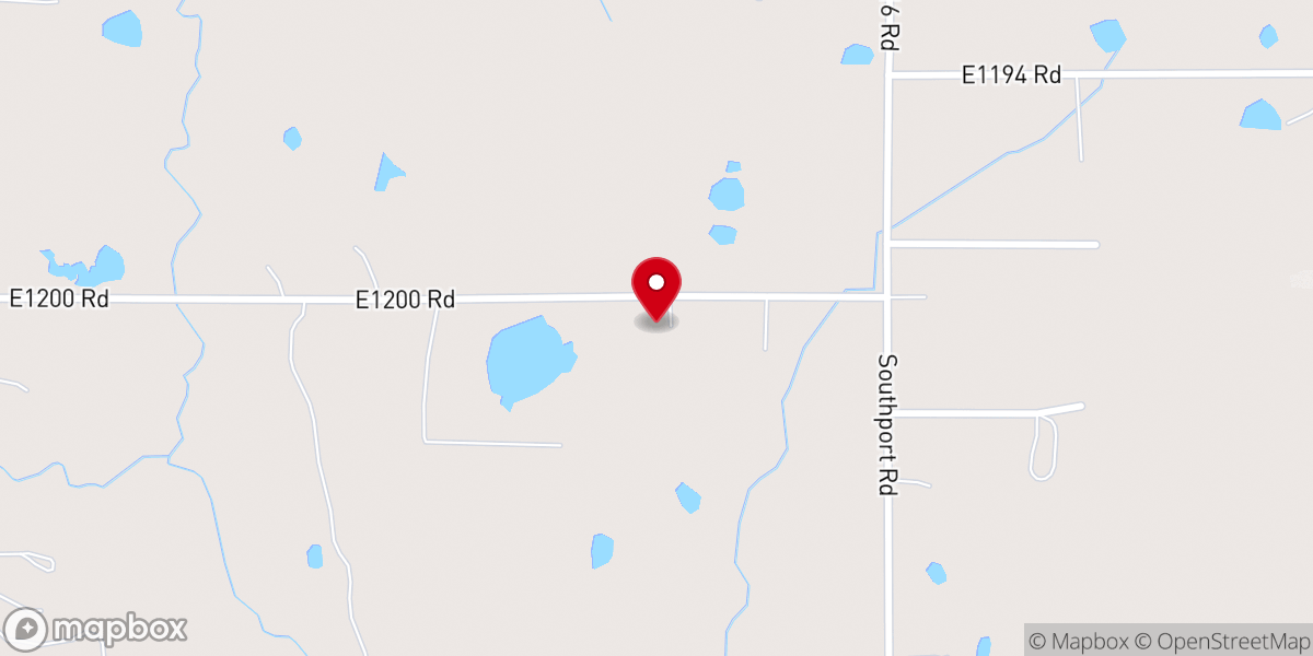 Map showing location of West Eufaula Church