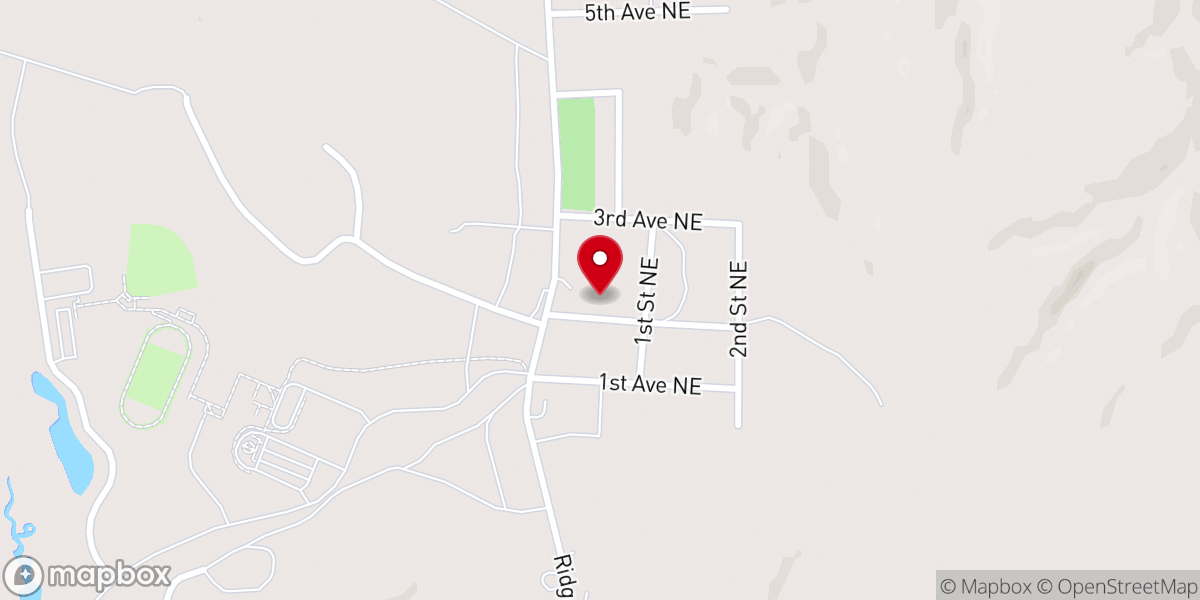 Map showing location of Mandaree Baptist Church