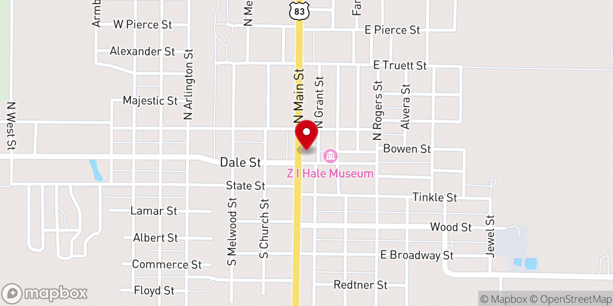 Map showing location of Runnels County Sheriff Department