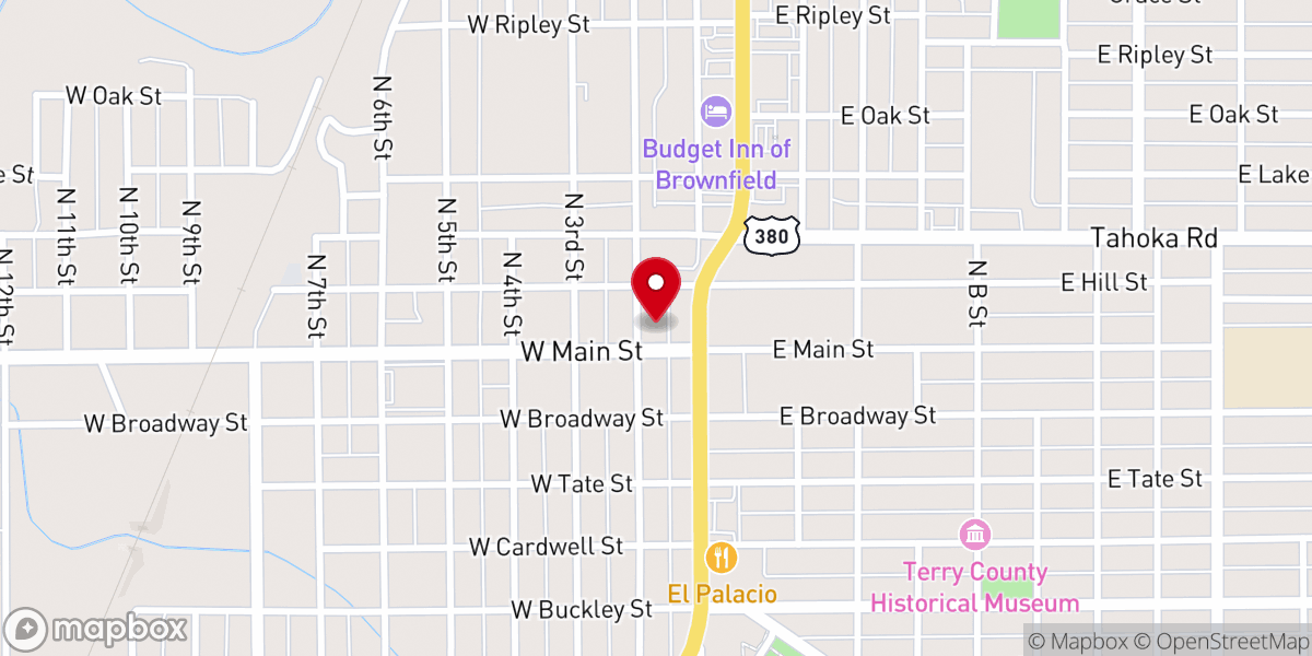 Map showing location of Shady Oaks Church of God