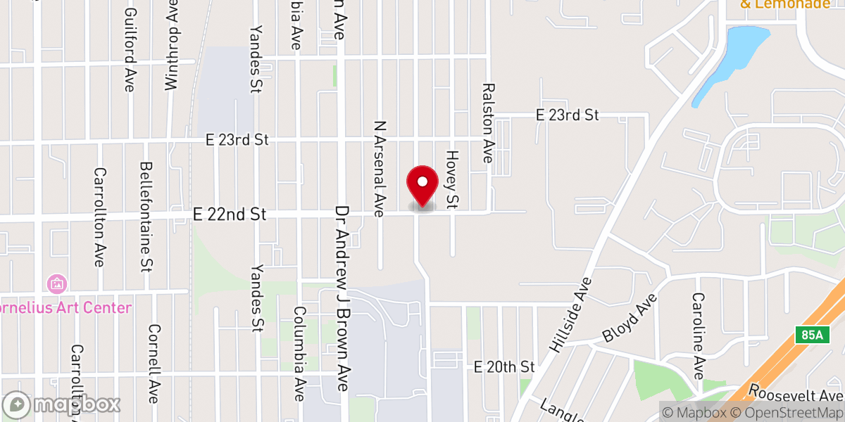 Map showing location of Greater Canaan Baptist Church