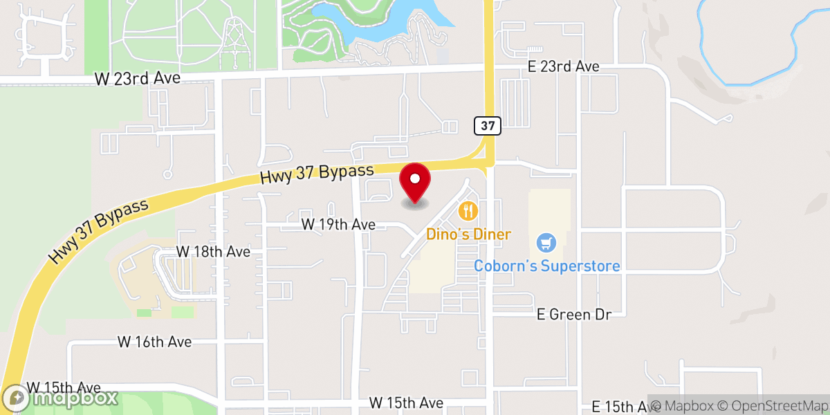 Map showing location of Mitchell Assembly of God Church