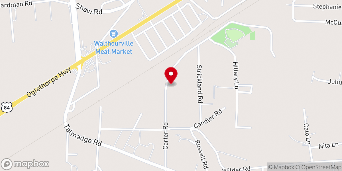 Map showing location of Pleasant Hill Holiness Church