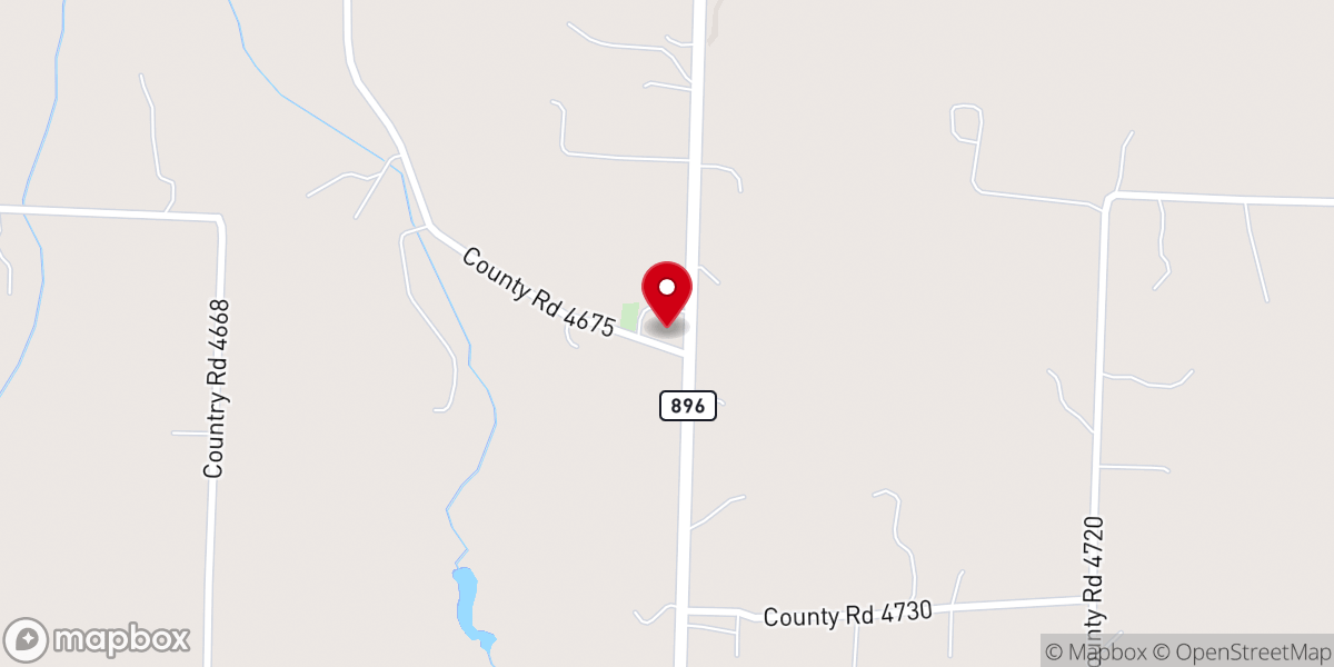 Map showing location of Valley Creek Baptist Church