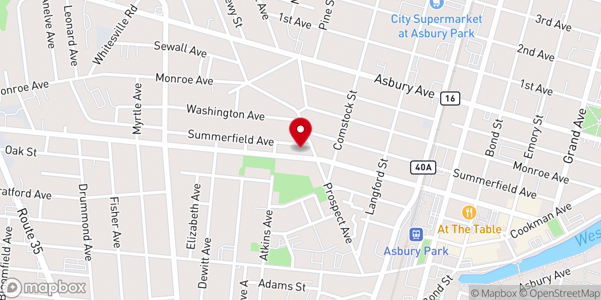 Map showing location of Faith Baptist Tabernacle