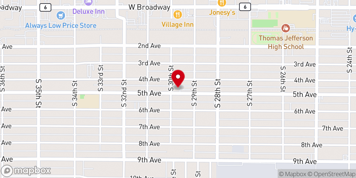 Map showing location of Good News Worship Center