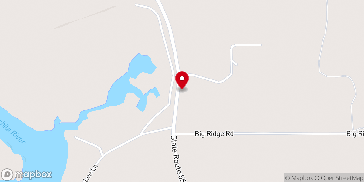 Map showing location of Locust Grove Church