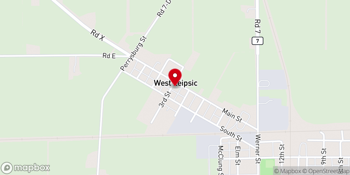 Map showing location of West Leipsic United Methodist Church