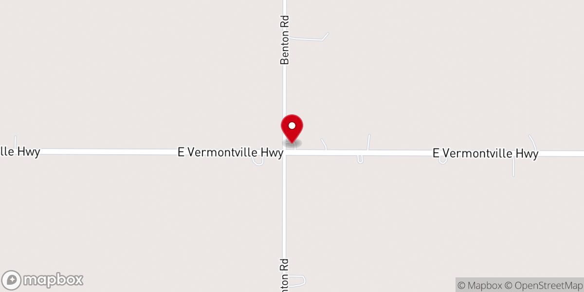 Map showing location of West Benton Church