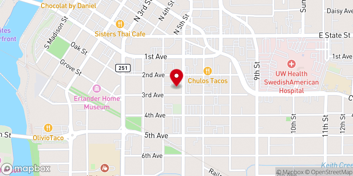 Map showing location of Calvary Lutheran Church