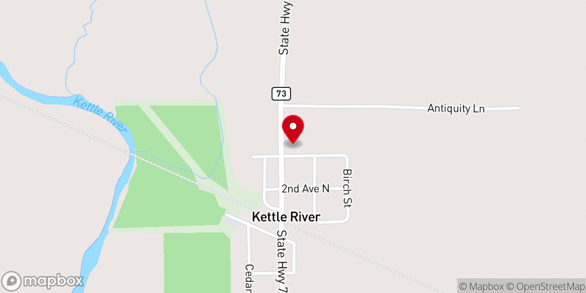 Map showing location of Kettle River Apostolic Lutheran Church