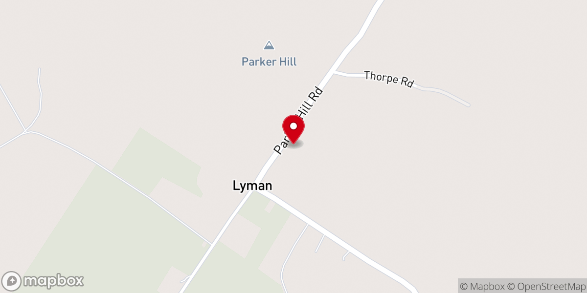 Map showing location of Lyman Bible Church