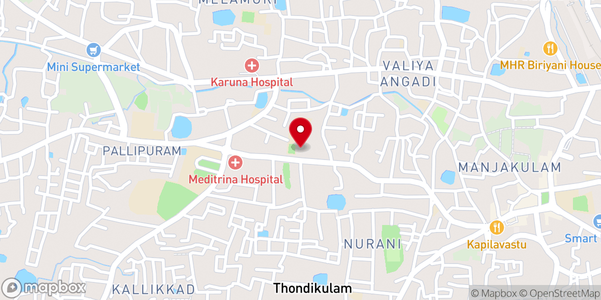 Map showing location of St. Raphael's Syro Malabar Cathedral , Chakkanthara, Palakkad,