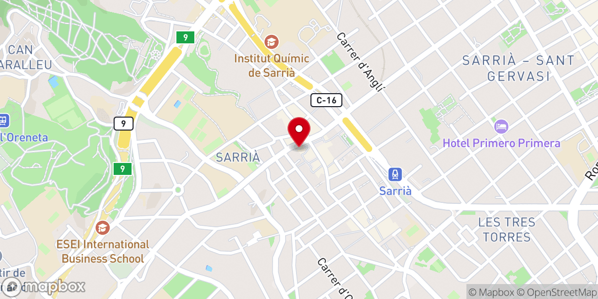 Map showing location of Iglesia de San Vicente de Sarrià