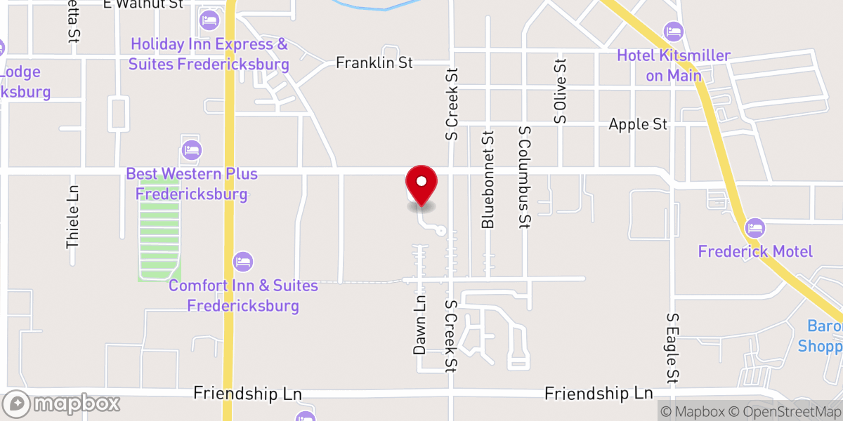 Map showing location of Fredericksburg Seniors Apt