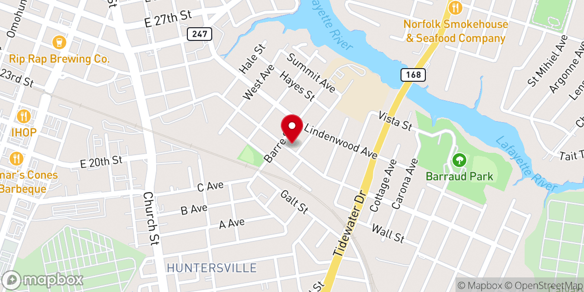 Map showing location of Mt Olive Baptist Church