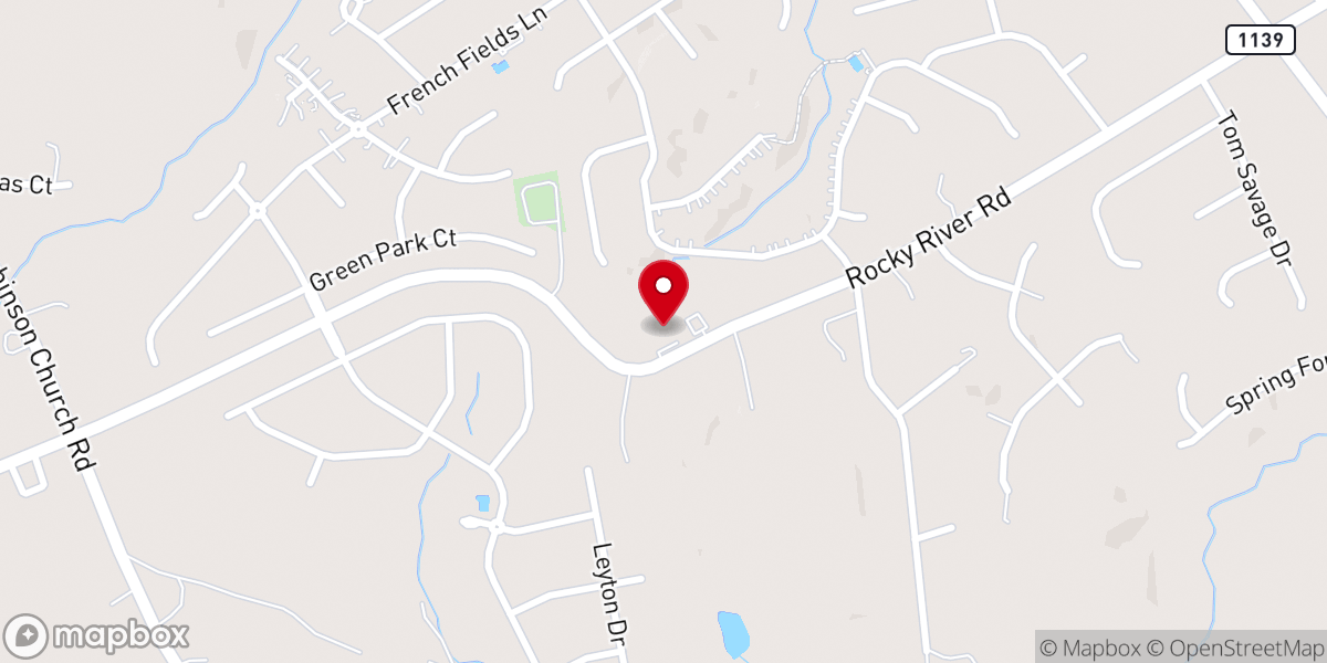 Map showing location of Bellefonte Presbyterian Church
