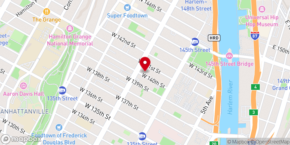 Map showing location of New Mount Zion Baptist Church