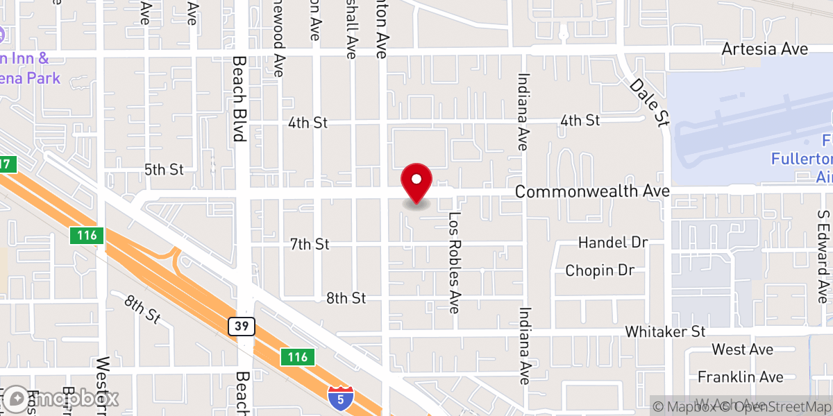 Map showing location of Jain Center of Southern California