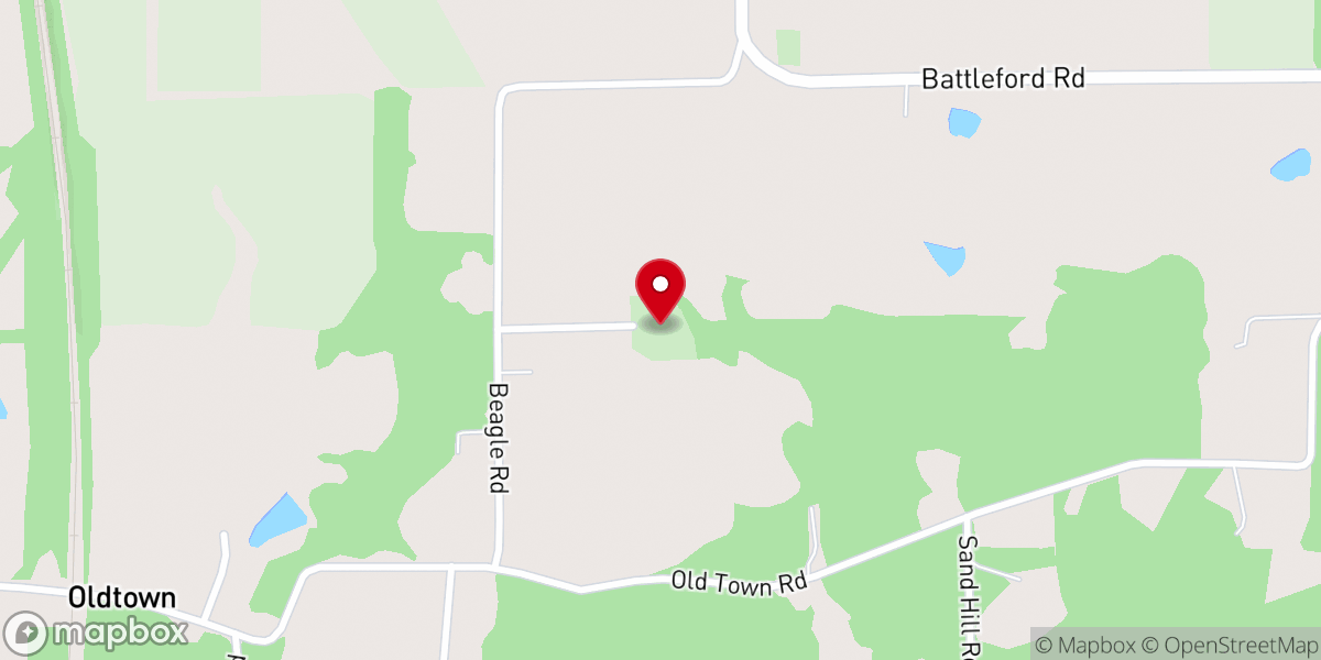 Map showing location of Little Saline Church