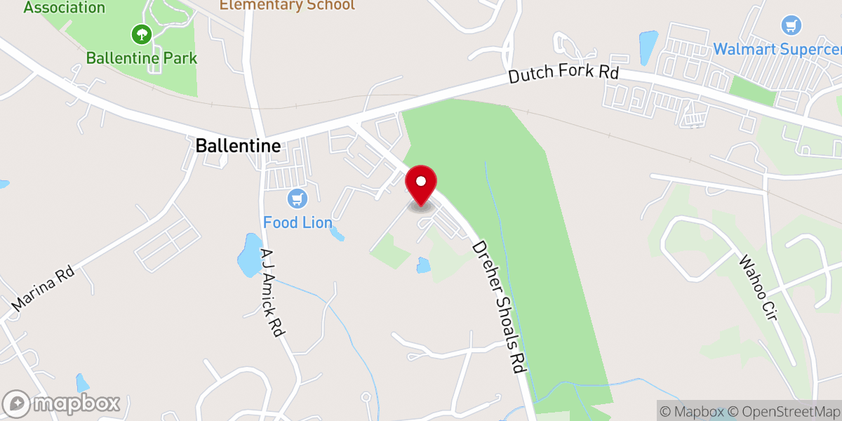 Map showing location of Dutch Fork Church