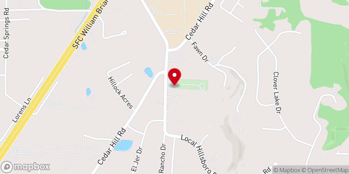 Map showing location of First Baptist Church Cedar Hill