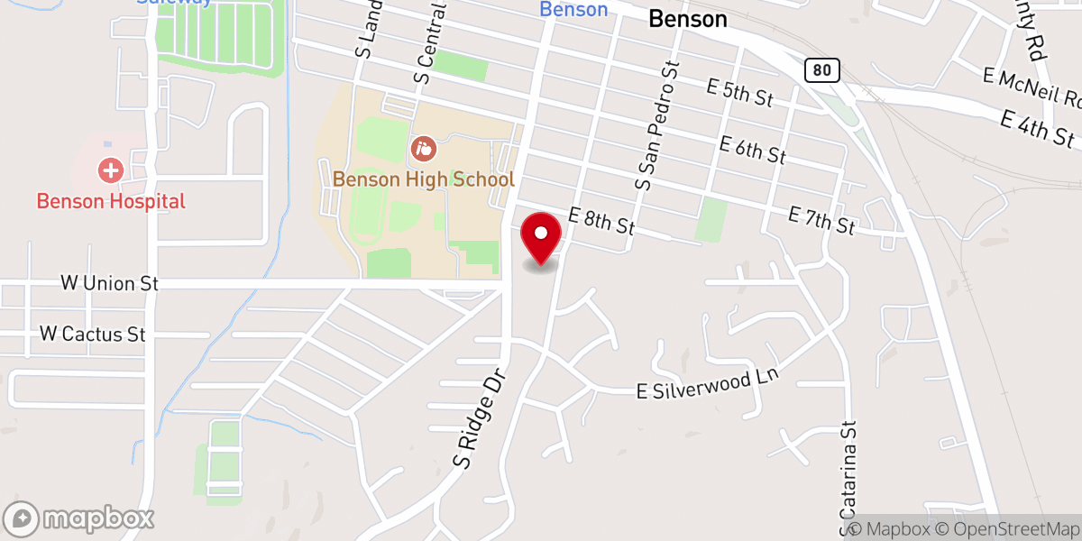 Map showing location of Community Presbyterian Church